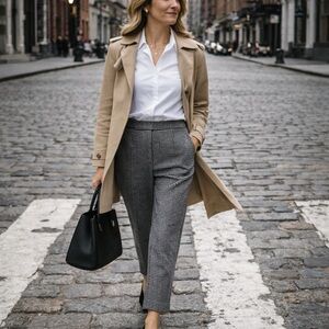 Ann Taylor Capri Pants Womens Curvy 4 Printed Cotton Blend Pockets CBK Style